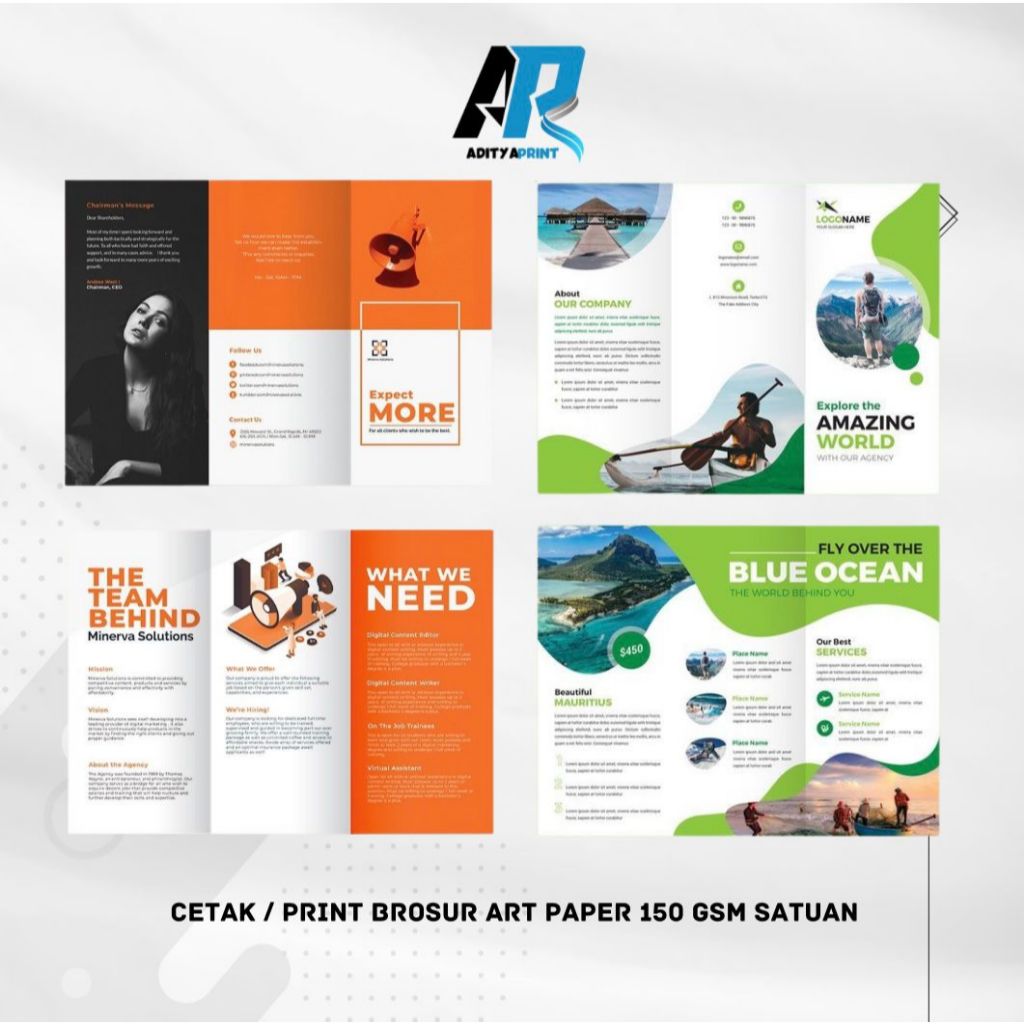 

ADITYA PRINT - CETAK / PRINT BROSUR /FLYER A5 2 SISI / A4 1 MUKA ART PAPER 150 GSM SATUAN