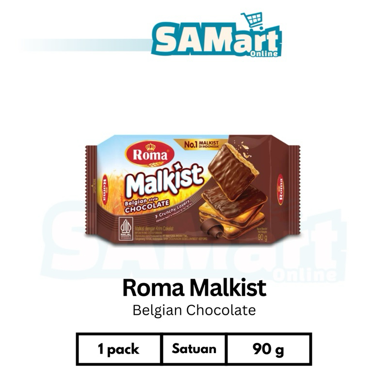 

Roma Malkist Belgian Chocolate Pack 90gr [INSTAN SLEMAN]