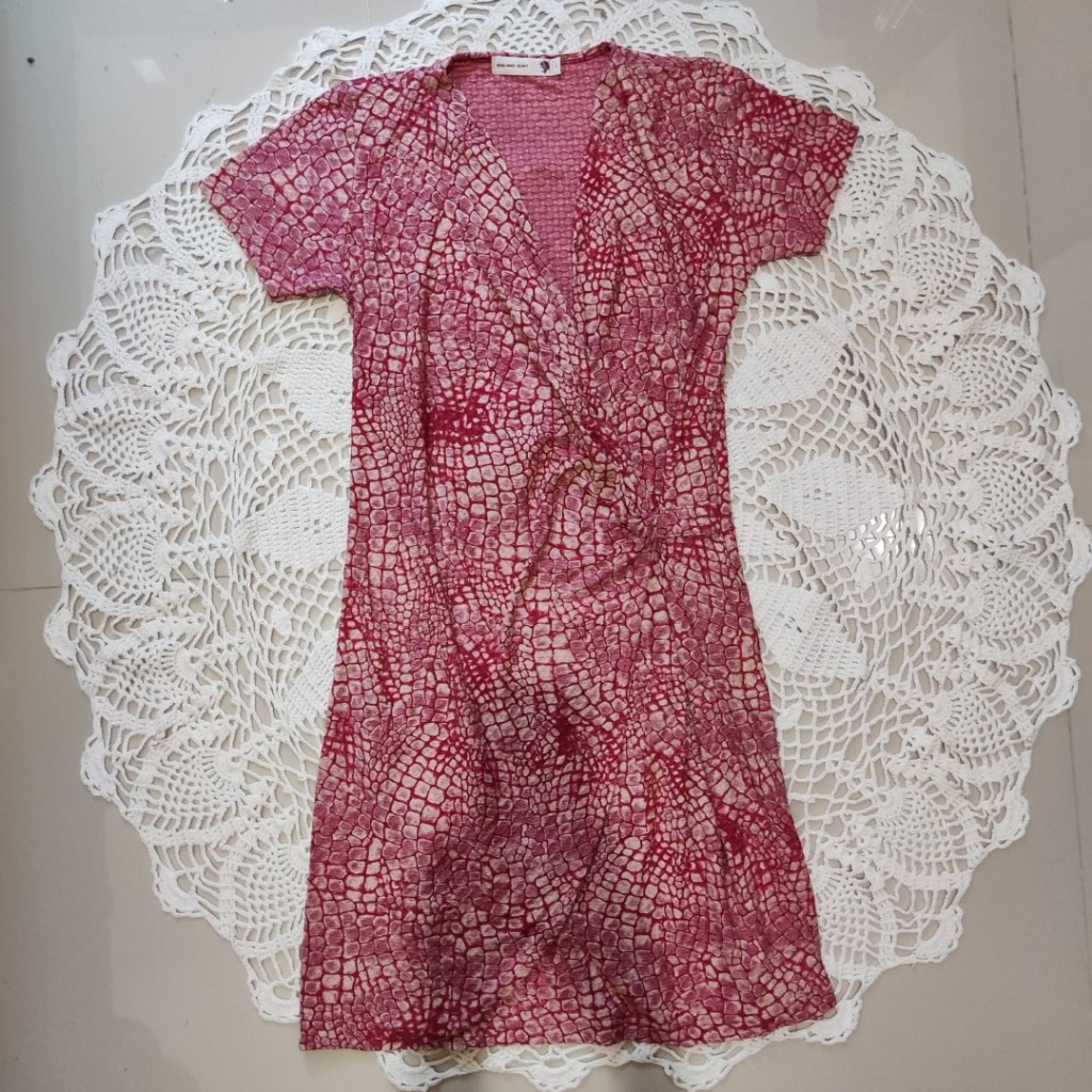 [PRELOVED] Head Hand Heart (3H) Midi Dress Kimono Style with Snake Skin Pattern - Dress Wanita 3H