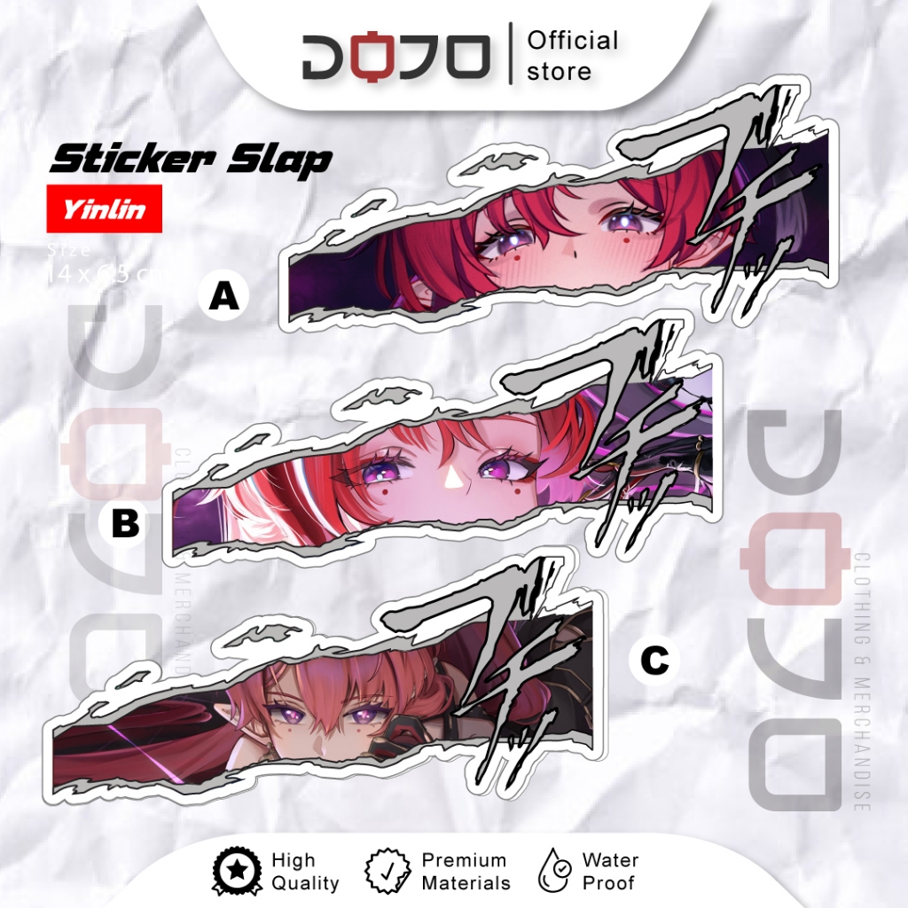 

Sticker VINYL Wuthering Waves Yinlin motor mobil notebook binder laptop pc gaming JDM slap eyes murah