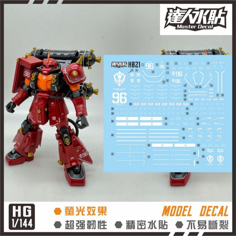 HG 1/144 ZAKU II HIGH MOBILITY TYPE PSYCHO ZAKU GUNDAM THUNDERBOLT WATER DECAL MASTER DECAL