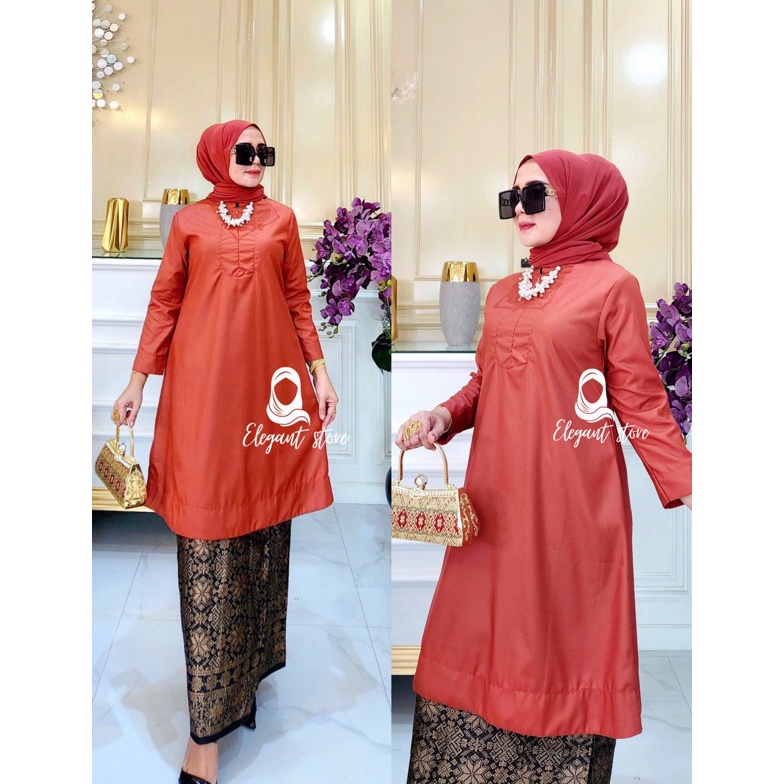 KODE X52E OneSet Tunik polos toyobo rok span songket full trikottSet Tunik polos