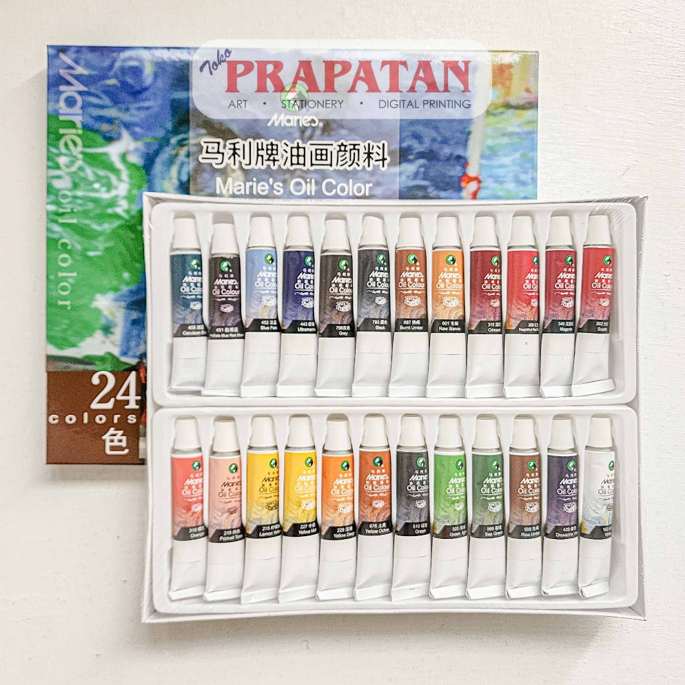 

KODE Y7H Cat Minyak Set Maries 24x12ml Maries Oil Color Set