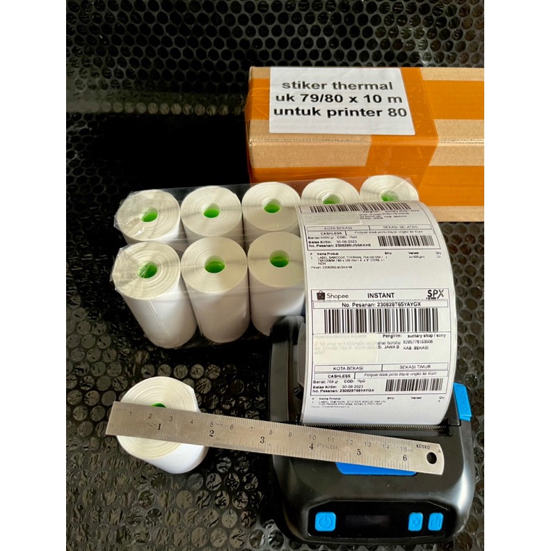 

KODE G25K 1 ROLL Label Sticker Continuous 8 mm x 1 meter pond samping mudah kupas per 1 roll