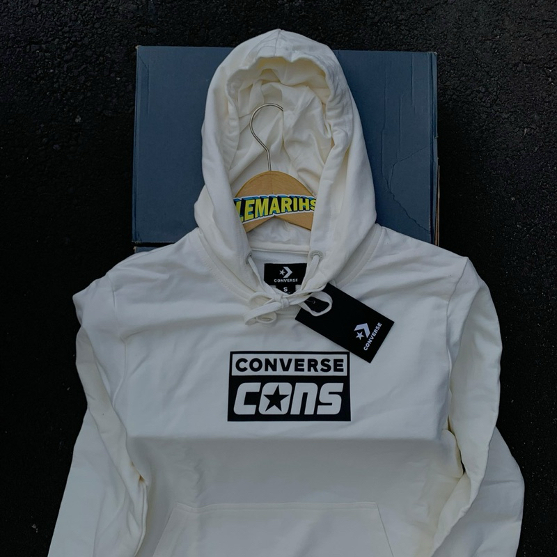 SALE HOODIE CONVERSE CONS WHITE