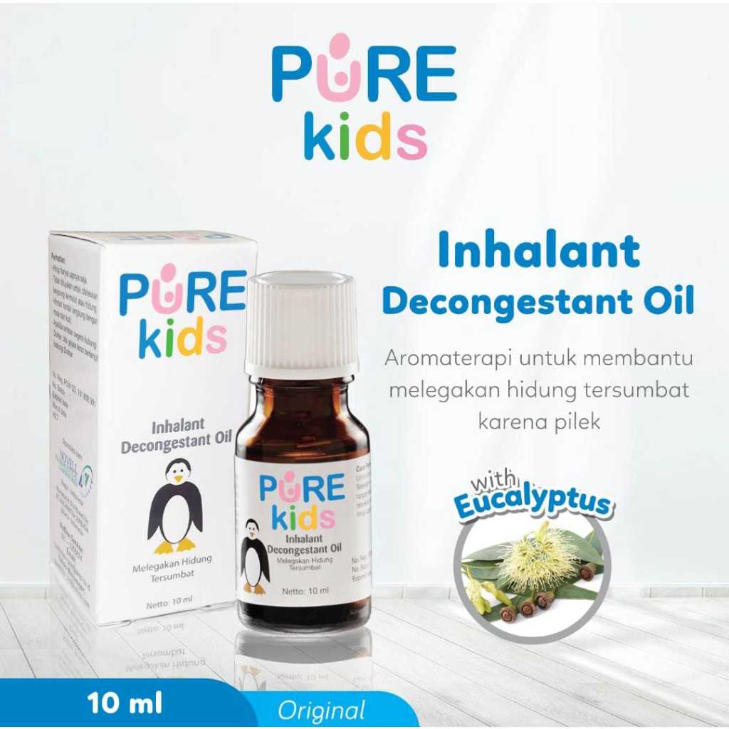 PUREKIDS INHALANT DECONGESTANT OIL / AROMA TERAPI MEREDAKAN GEJALA FLU / BATUK PILEK BABY DAN ANAK