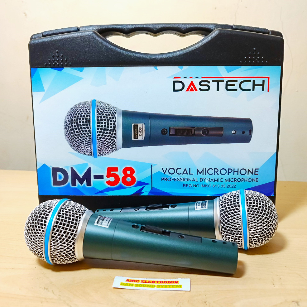Mic Dynamic Dastech DM58 DM 58 Beta58 Beta 58 S Koper isi 2 Mic Pakai Saklar Original Mik Vokal Kabe