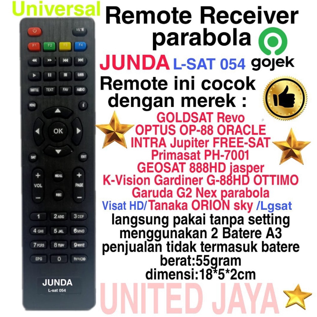 SPONTAN REMOTE RECEIVER PARABOLA UNIVERSAL GARUDA NEX PARABOLA  TANAKA ORION SKY  GEOSAT 888HD JASPE
