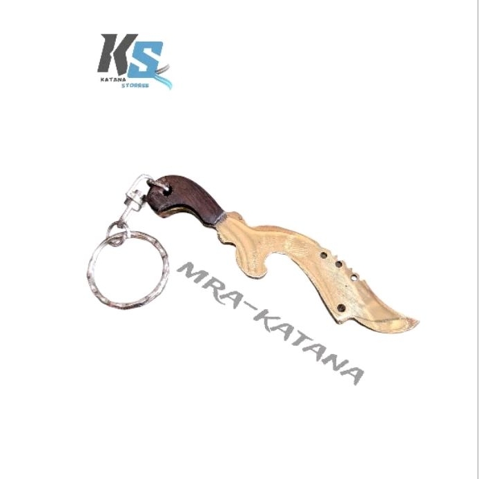 Gantungan kunci model kujang ( kuningan ) .COD.