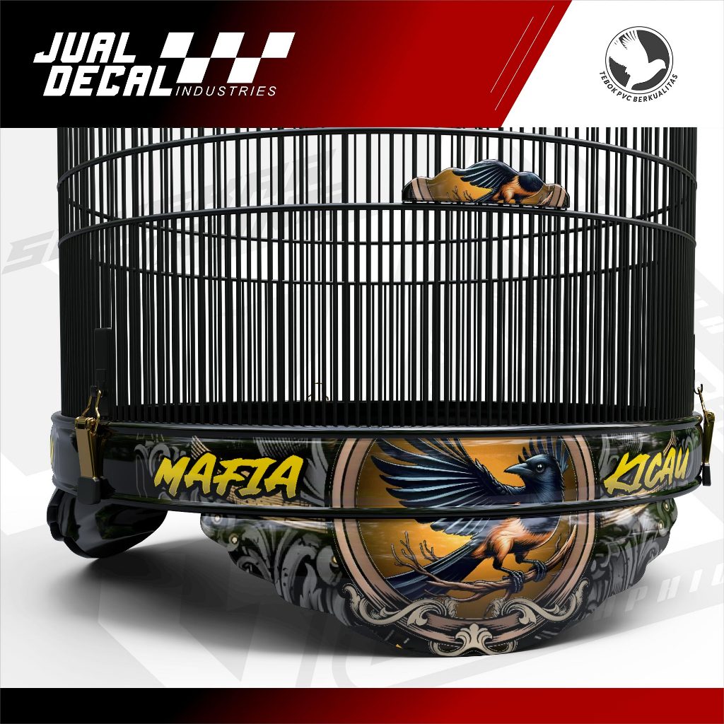 Stiker Sangkar Murai MAFIA KICAU Decal Tebok Gantangan Murai Batu Anis Custom