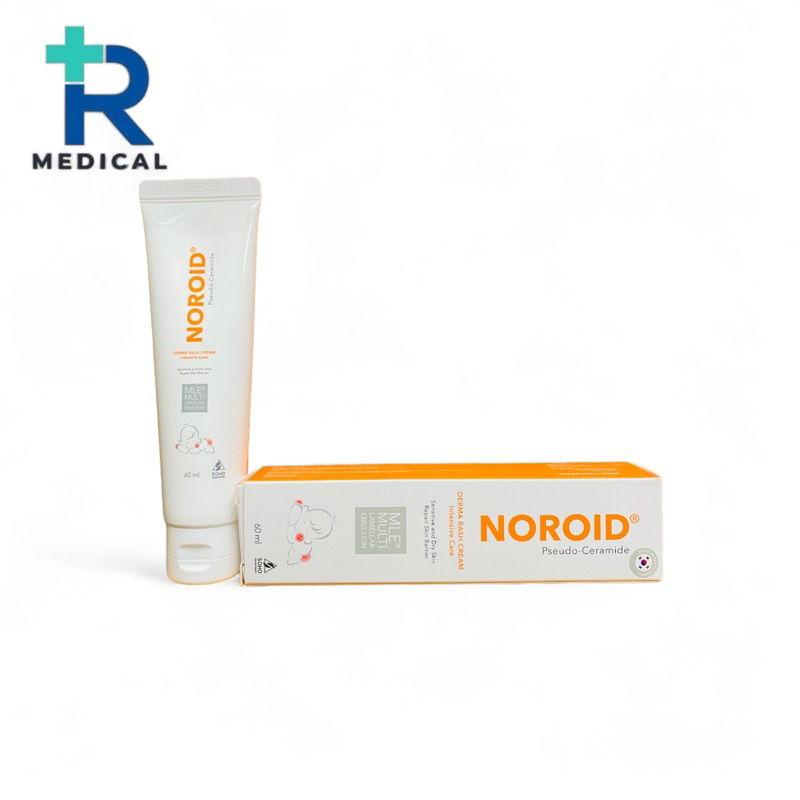 Noroid Derma Rash Cream 60 mL - Pelembab Kulit Bayi Dermatitis Atopik, Kulit Kering, dan Sensitif