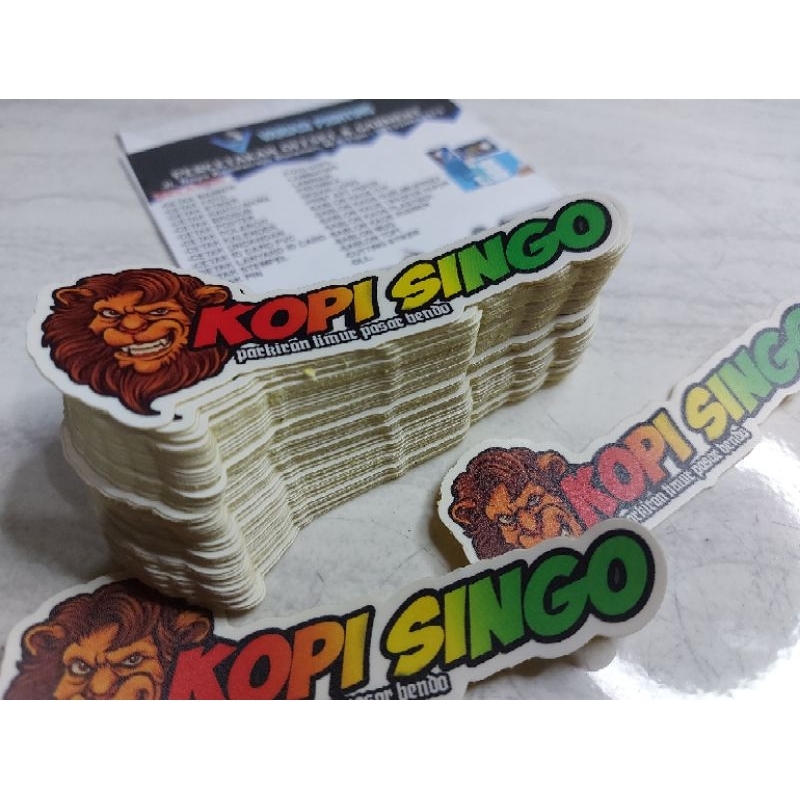 

Stiker Custom / free Cutting / free Laminasi / Tahan Air / Tahan Minyak