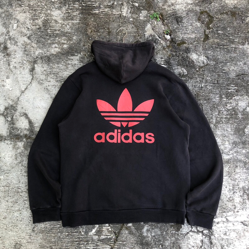 jaket jumper jemper Hoodie adidas backprint big logo bunga #htxhd18 original brand asli ori murah