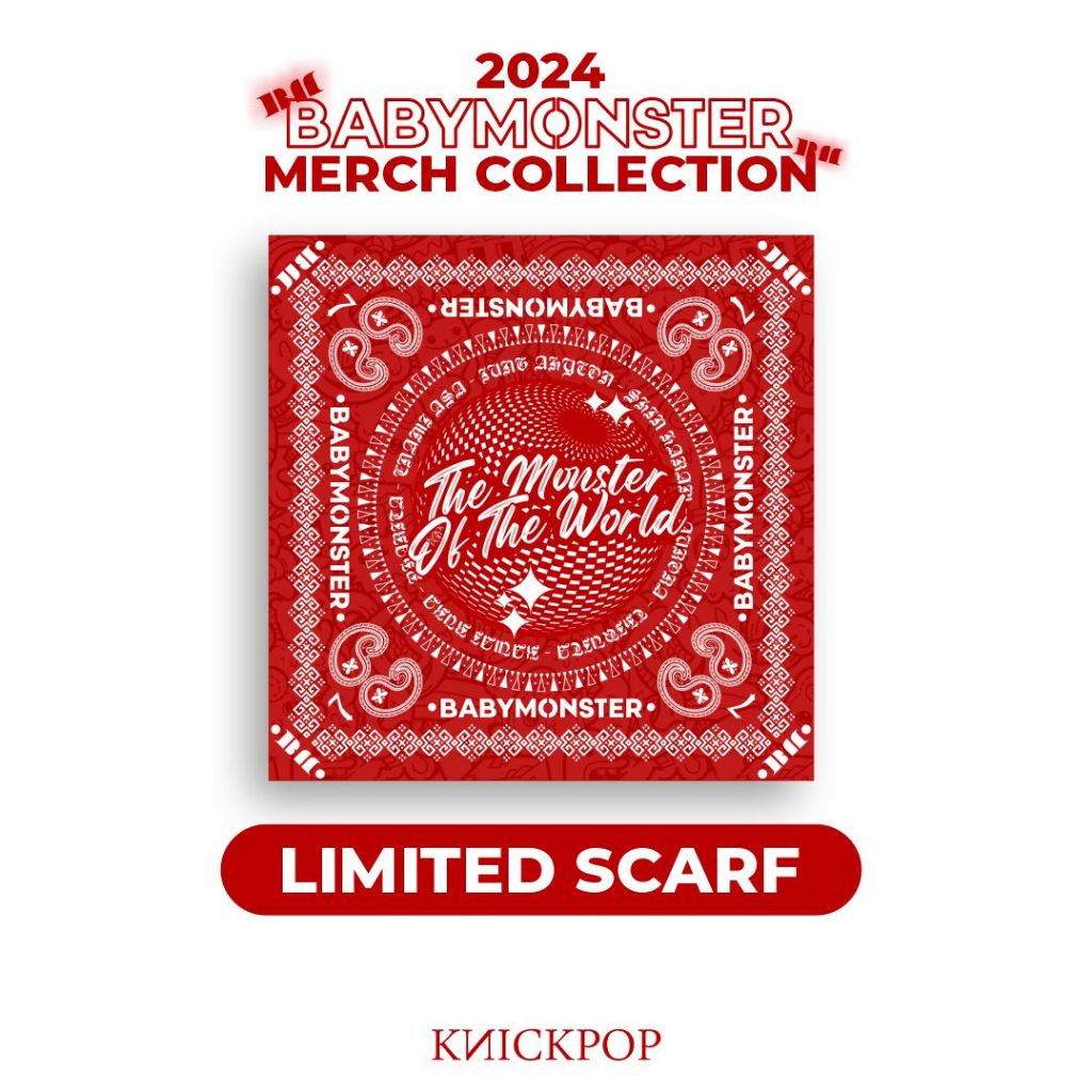 BABYMONSTER LIMITED SCARF MERCH BY KNICKPOP