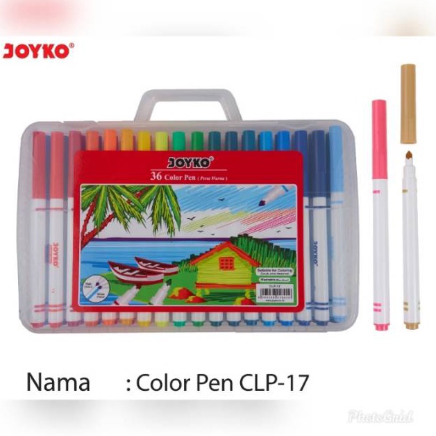 

WAH Spidol Washable 36 warna Joyko CLP 17 PENA WARNA Pulpen Berkualtias WIPE CLEAN