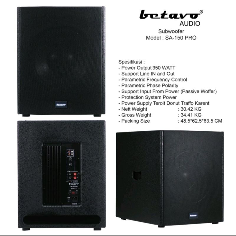 Speaker Subwoofer Aktif Betavo Audio SA150 / SA 150 Original 15 Inch
