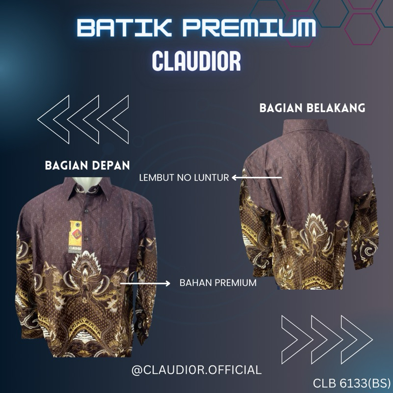 Kemeja Batik Panjang Claudior Bigsize Original 100% CLB6133(BS)