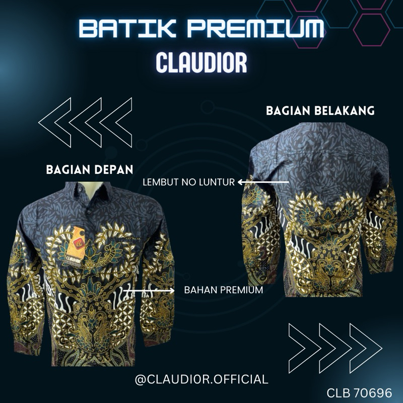 Kemeja Batik Panjang Claudior Slimfit Original 100% CLB70696(SF)