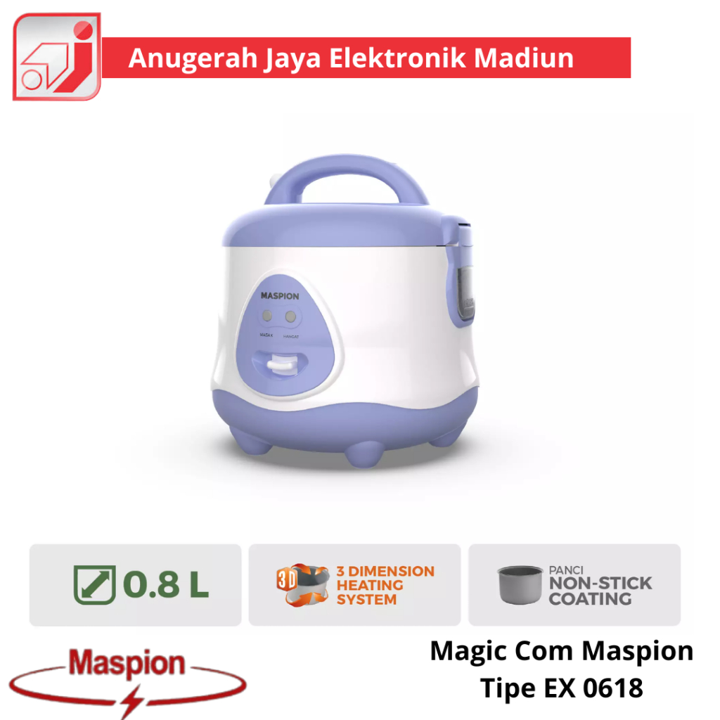 Magic Com Maspion EX 0618 / Rice Cooker Maspion Ex 0618 (0,8 Liter)