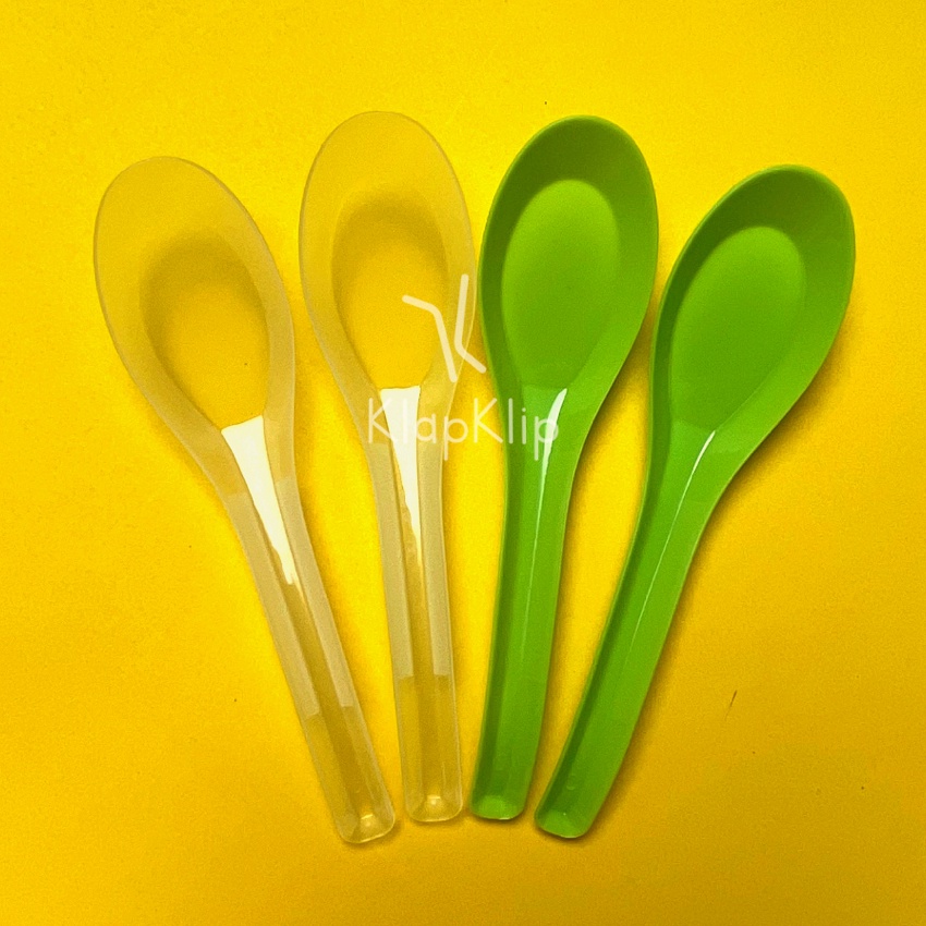 KI3 1pcs Sendok Plastik Bebek Besar Bening Hijau  Sendok Bebek Bubur Besar  Sendok Plastik Lucu Warn