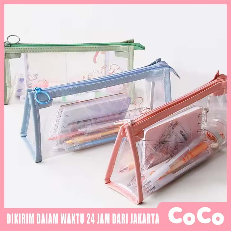 

COD Mini Pouch Kotak Pensil Transparant Travel Make Up HP Lucu Mudah Dibawa Kotak Alat Tulis- Warna Warni