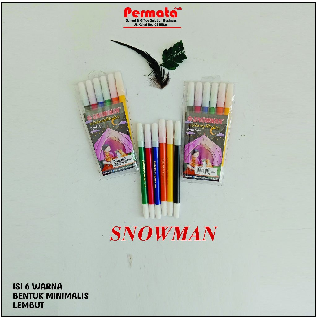 

SNOWMAN COLOURING MARKERS / SPIDOL WARNA SNOWMAN 6 WARNA MURAH BERKUALITAS PW-6A