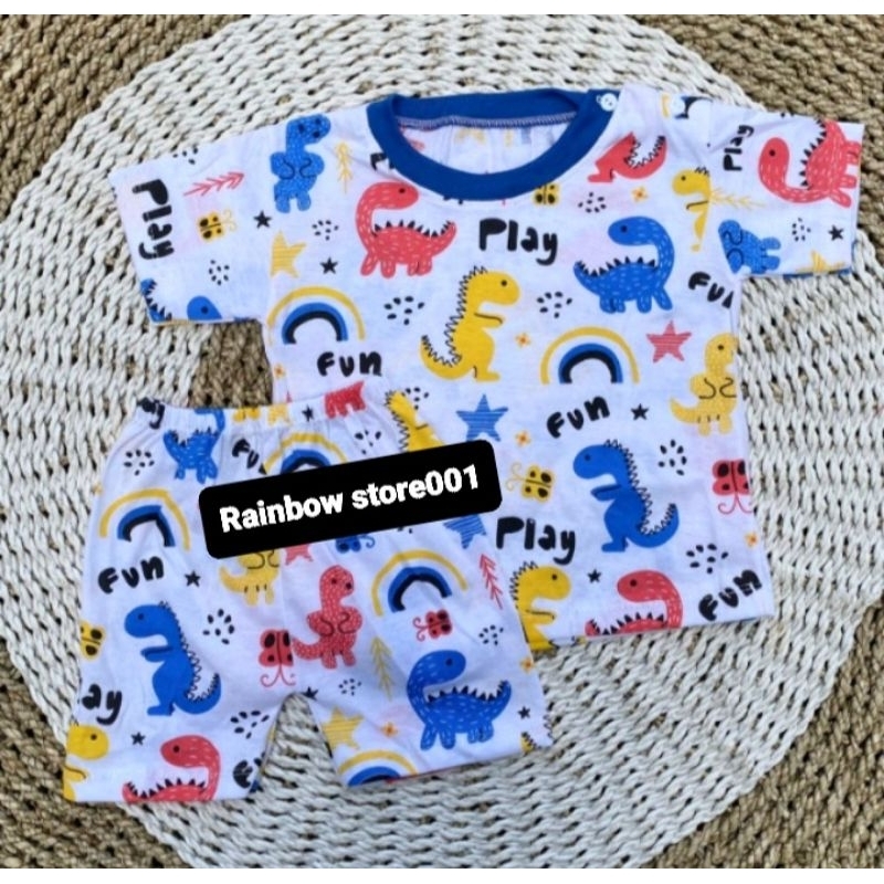Setelan baju bayi lengan pendek 3-12bulan