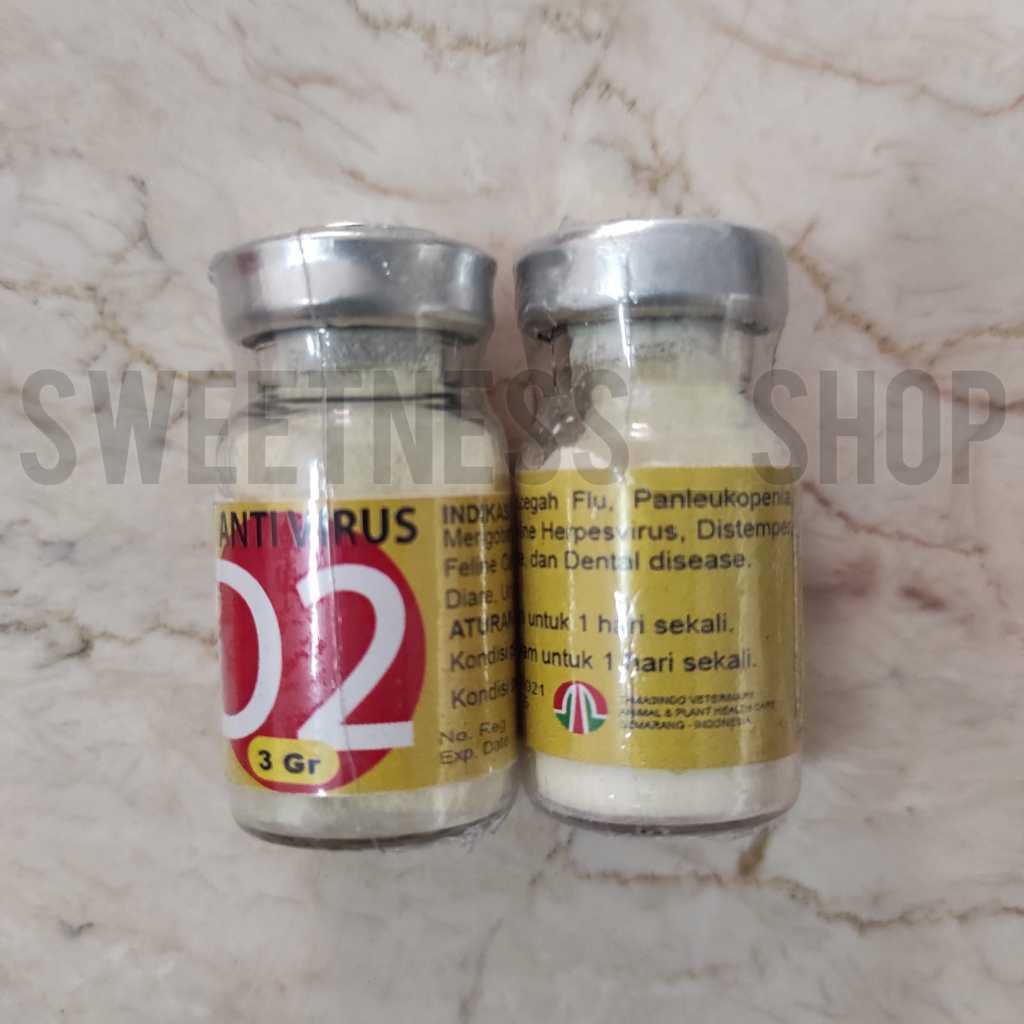 EVO D2 POWDER Cat 3 gr - Anti Virus - Obat Antivirus Flu Panleu Calici Kucing