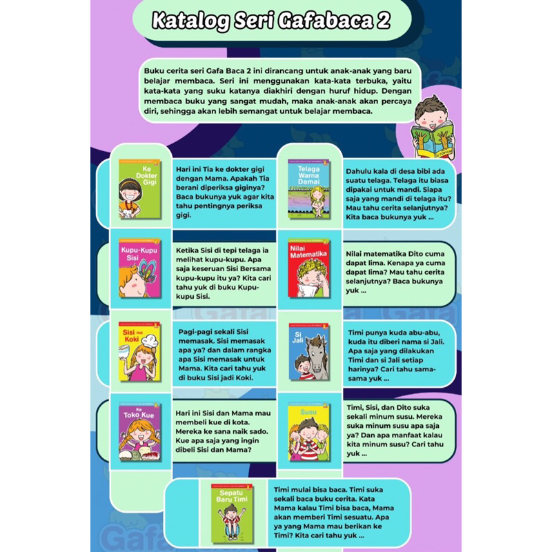 

RB Seri 2 Buku Anak TK PAUD Belajar Membaca GafaBaca Gafa Baca Buku Cerita Anak