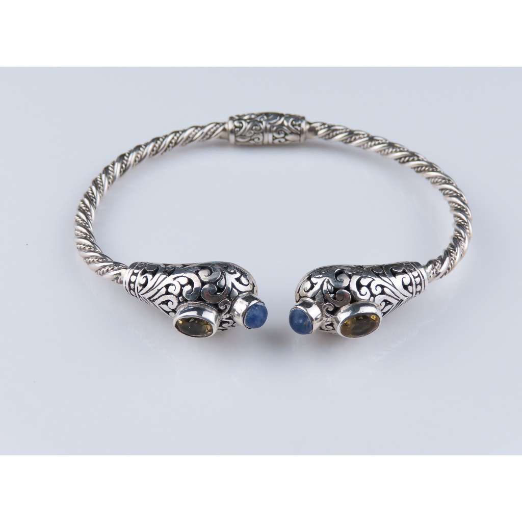 Gelang Perak, Permata Sugilite, Permata Citrine, Gelang Permata