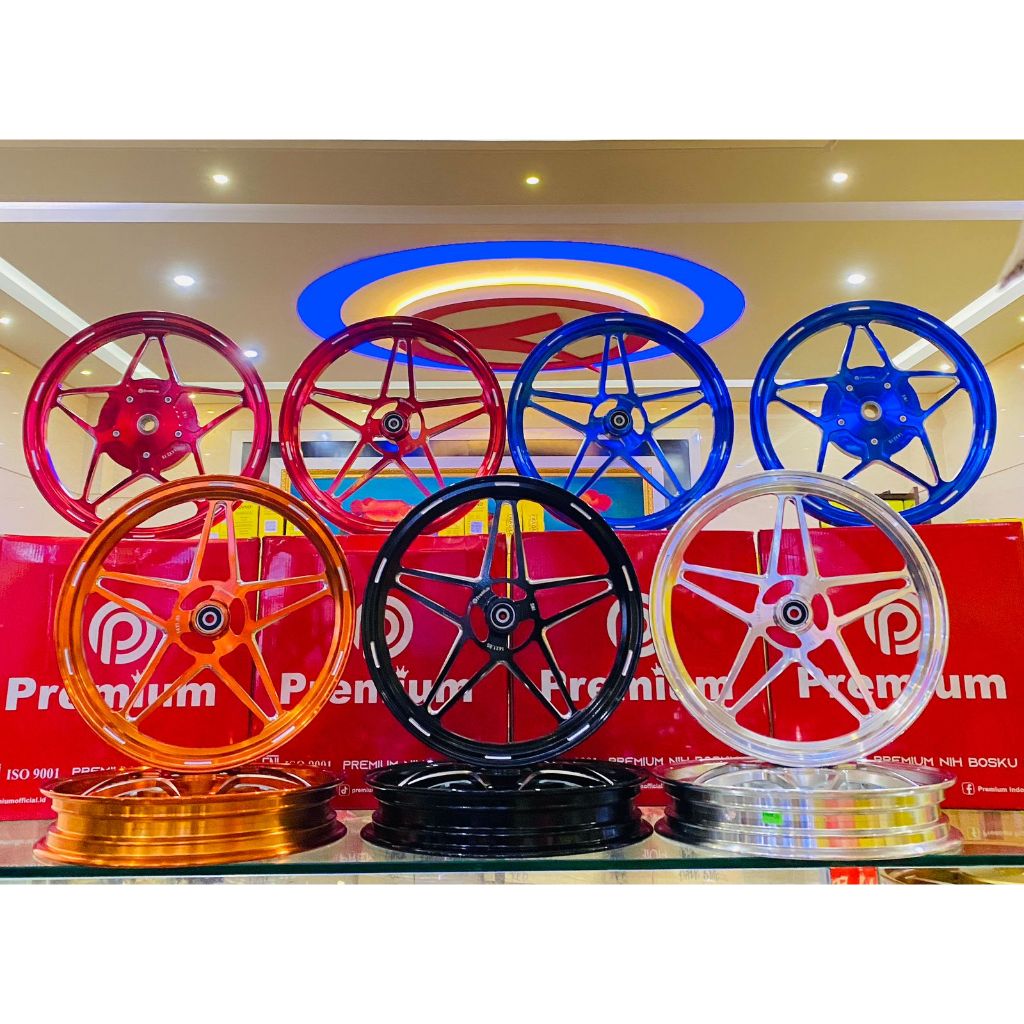 Velg Premium palang 5 bintang beat/vario110/scoopy ring 14/genio ring 14/ spacy ring 14 orange/biru/