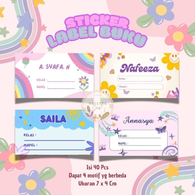 

Label Mapel Murah || isi 40pcs || Dapat 4 motif yang berbeda || Bisa CUSTOM