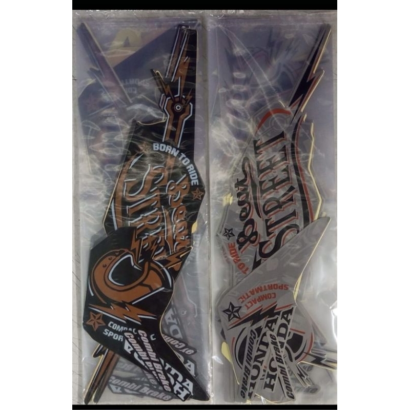 stiker striping lis polet beat street 2019 hitam dop silver