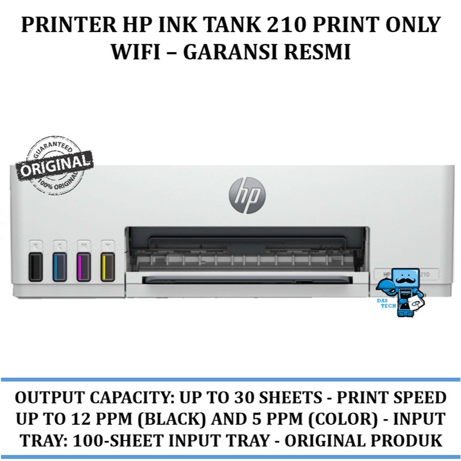 Printer HP Ink Tank 210 Print Only Wifi - Garansi Resmi