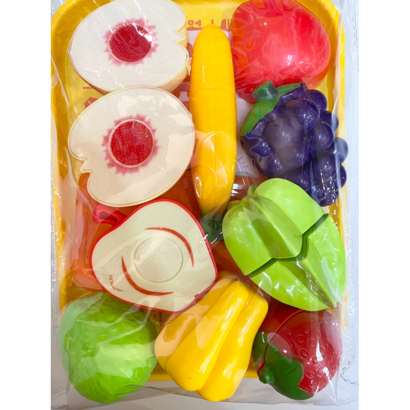 mainan anak buah buahan edukasi belajar potong apel pisang belimbing komplit aneka buah patung minia