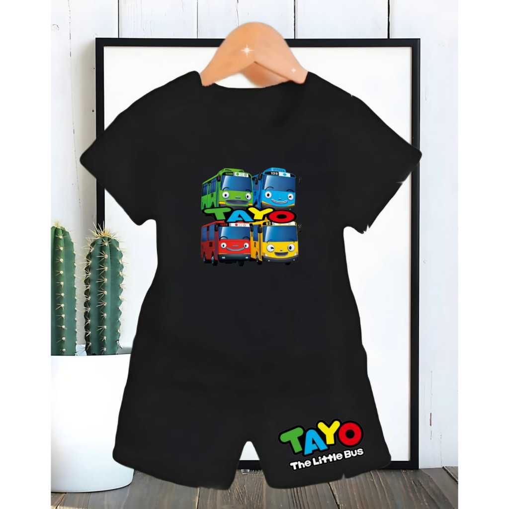 setelan anak 0-7 tahun lucu unisex cowok cewek tayo lucu