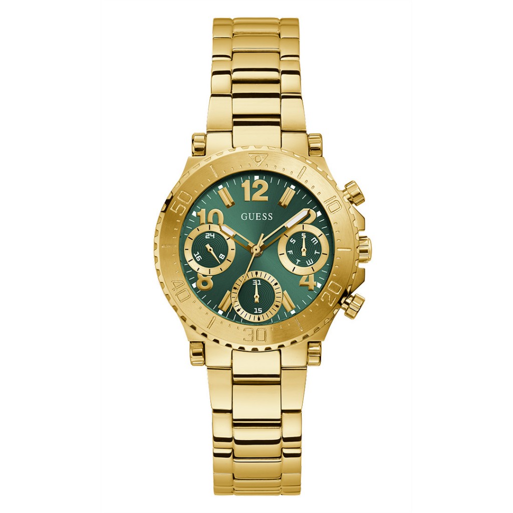 Original 100%. Guess GW0465L5 Cosmic Jam Tangan Wanita Analog Gold Green