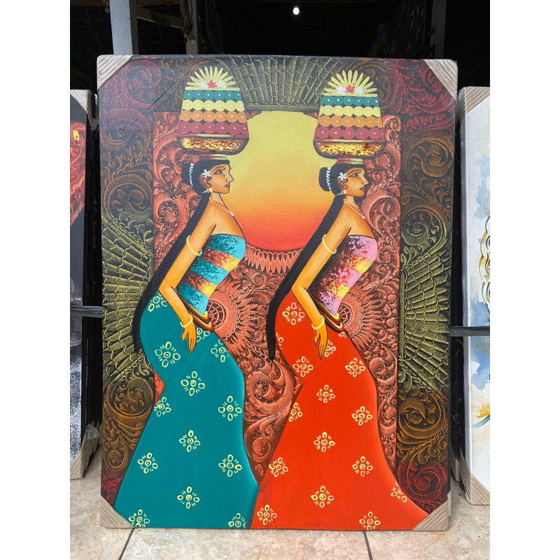 lukisan Sriyadi, lukisan tradisi Bali, lukisan Canvas, lukisan buatan tangan