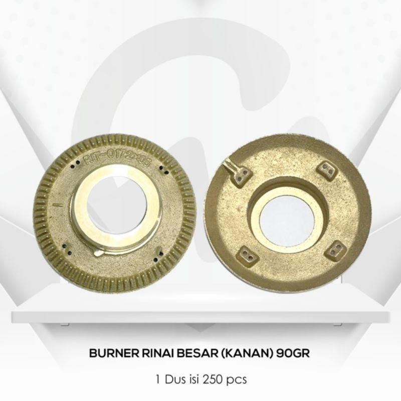 tungku rinai / burner rinai kecil ( kiri ) / besar (kanan) kuningan kompor