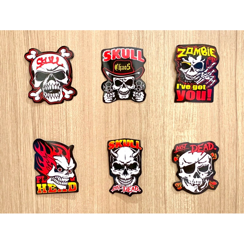 

6 pcs Stiker Graftac Tengkorak Mini / Stiker Motor / Stiker Mobil / Murah Meriah