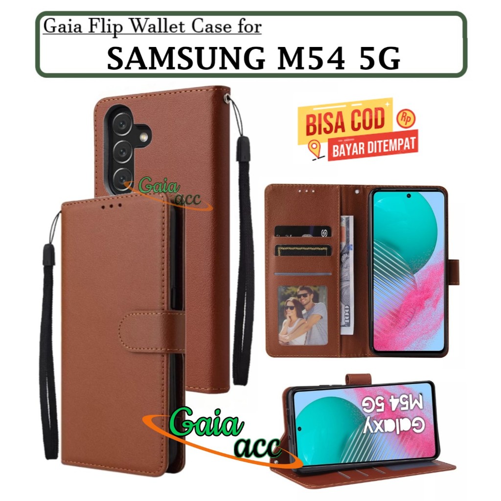 SAMSUNG M54 FLIP CASE - LEATHER CASE FLIP UNTUK SAMSUNG M54 / FLIP WALLET KULIT UNTUK SAMSUNG M54 / 
