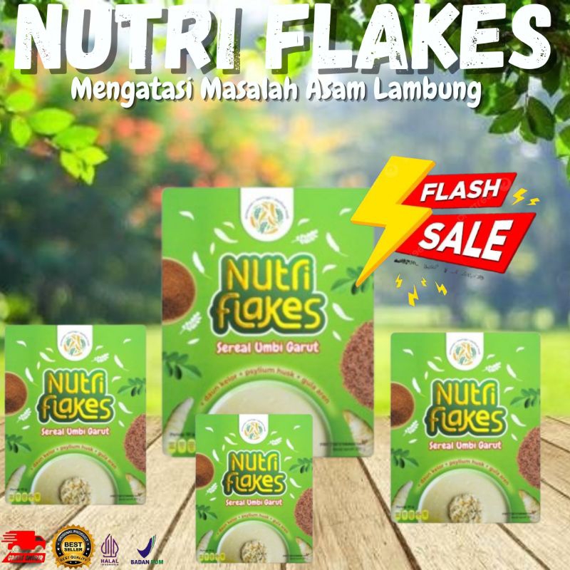 

NUTRIFLAKES SEREAL SEHAT ATASI ASAM LAMBUNG UMBI GARUT MORINGA MAKANAN SEHAT NUTRI FLAKES