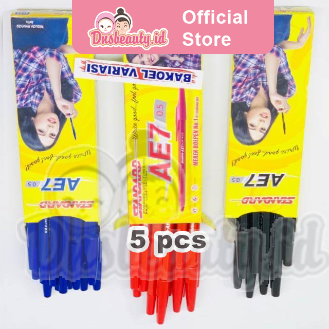 

5Pcs Pen Pena Pulpen Bolpen Standard AE7/Balpoin Standar AE7