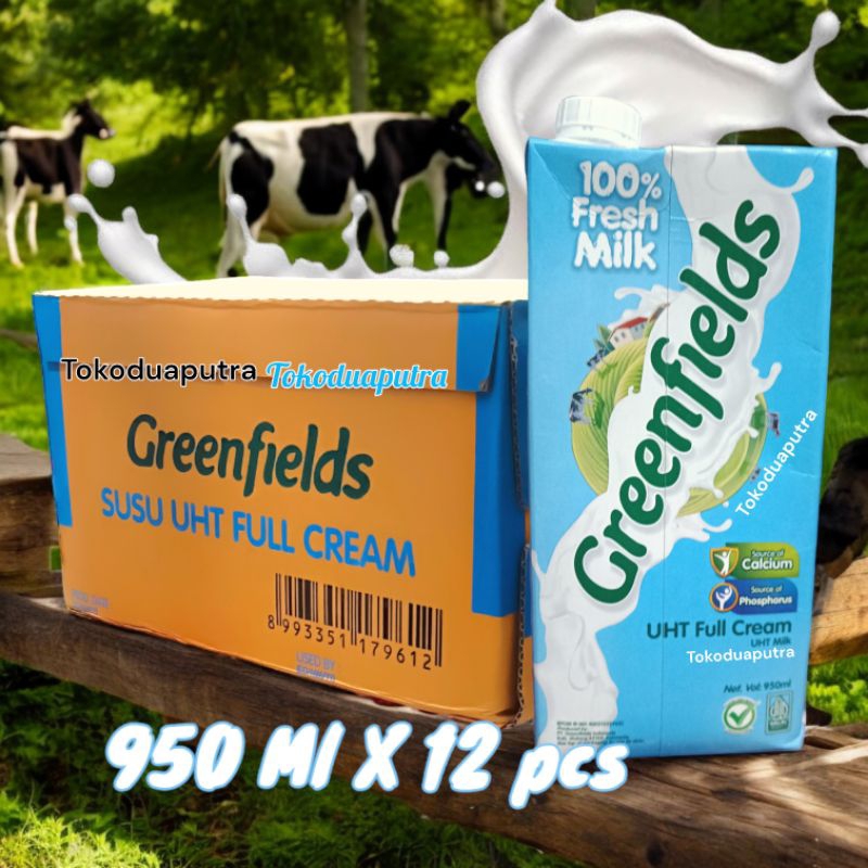 

Greenfields Full Cream 950 ml X 12 pcs / Greenfield susu Uht MIlk full cream
