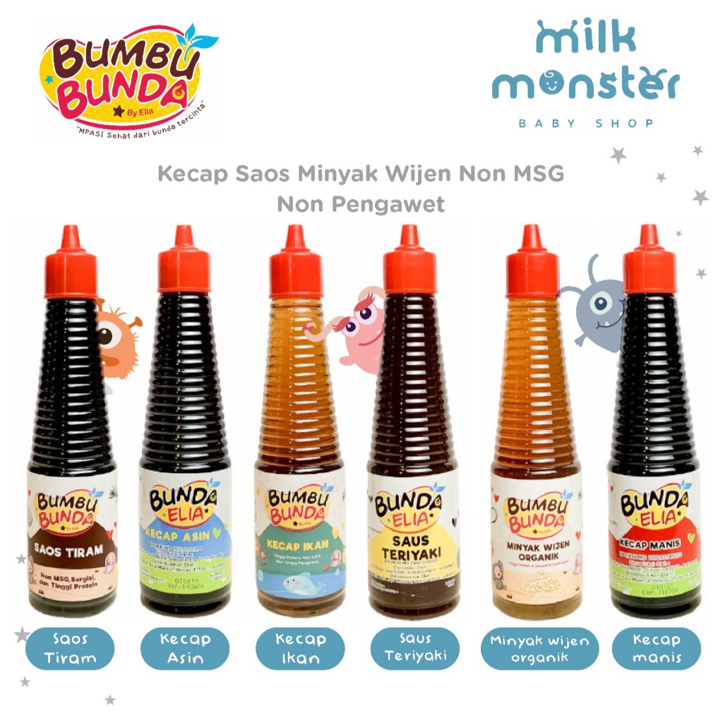 

Bumbu Bunda Elia Kecap Saos Minyak Wijen Non MSG Non Pengawet / Kecap saos tanpa pengawet