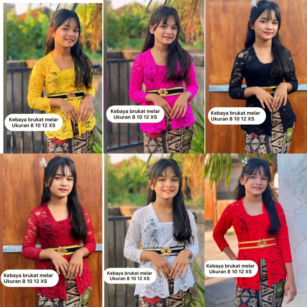 Kebaya Anak Tanggung One Set Kebaya Anak SD TK SMP Sofia Stretch Set Kebaya Kutubaru Polos Brokat An