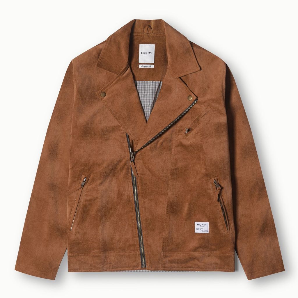 HIGHTY Brown Suede Biker Jacket