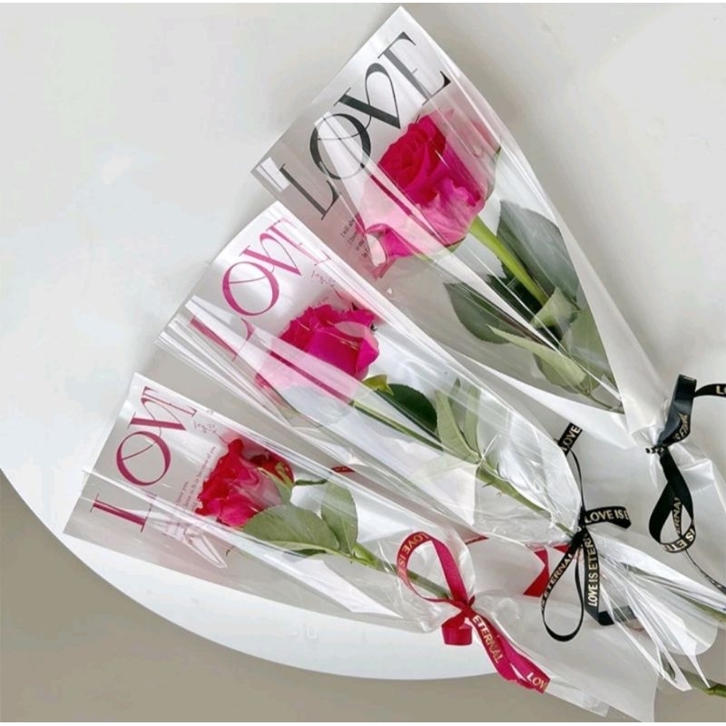 

1 Pack 18 pcs Plastic Love White Single Flower Wrapping Bouquet 40 x 14 cm | Plastic White Bouquet 40 x 14 cm | Plastik Putih Bucket | Plastik Bucket Bunga [BACA DESKRIPSI]