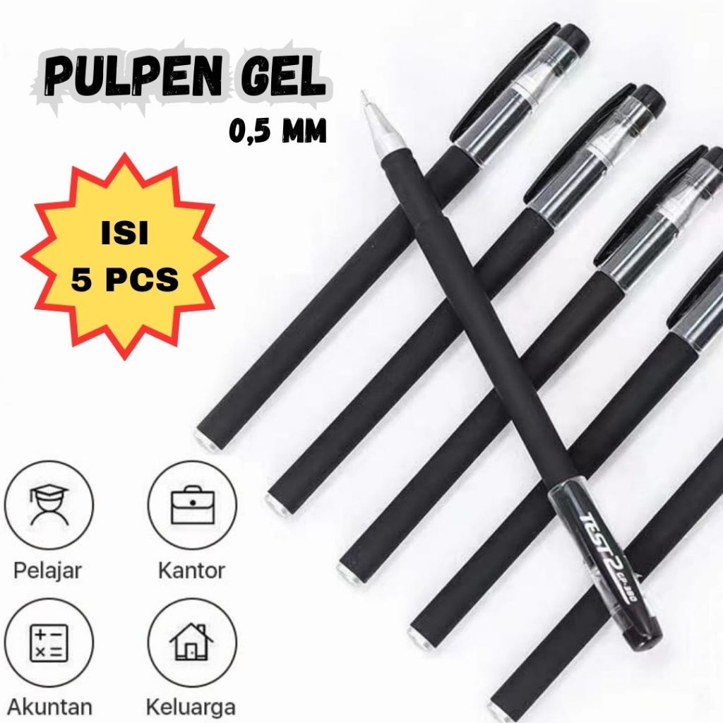 

Pulpen Gel Isi 5 PCS / Pena Gel Jarum Penuh 0.5MM / Pulpen Sekolah Kantor Kuliah BEST PRICE!