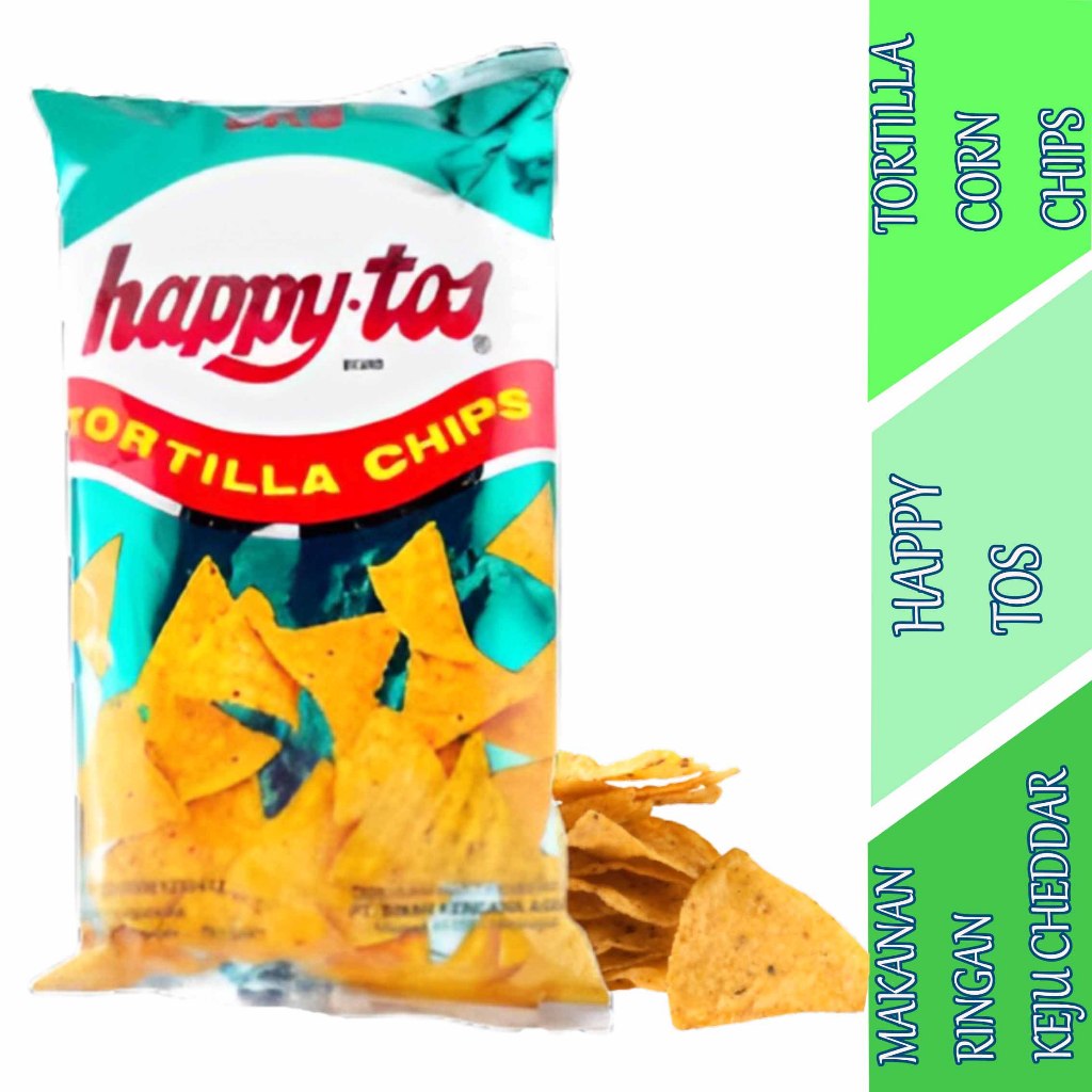 

Tortilla Corn Chips - Happy Tos - Makanan Ringan Rasa Keju Cheddar - 140gr